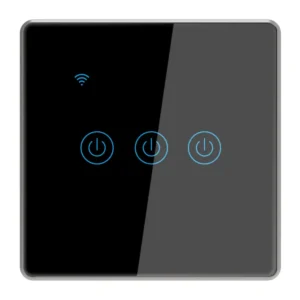Tuya WiFi Smart Touch Light Switch – 3 Gang Black
