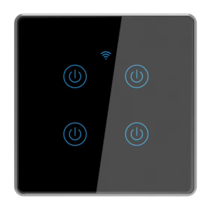 Tuya WiFi Smart Touch Light Switch – 4 Gang Black