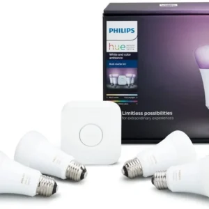 Philips Hue Color Starter Kit- V3- E27 (4 Bulbs + Bridge)