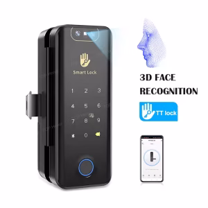 TTLock Bluetooth 3D Face Biometric Glass Door Smart Lock