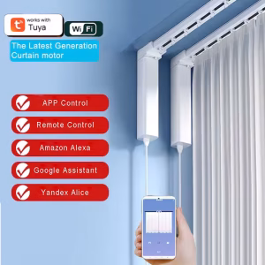 Tuya WiFi Motorized Curtain Smart Track with Remote